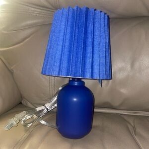 Blue Table Lamp with Pleated Shade NWT Room Essentials 25 W Max Type B Bulb